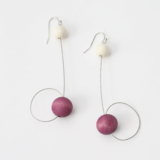 Lilac & Ivory Carlota Earrings - Sylca Designs - Chunky Jewelry