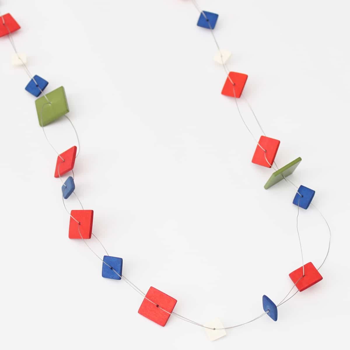 Fire Red, Royal, Green Rachel Necklace - Sylca Designs - Chunky Jewelry