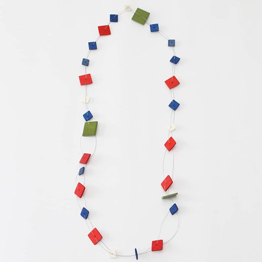 Fire Red, Royal, Green Rachel Necklace - Sylca Designs - Chunky Jewelry