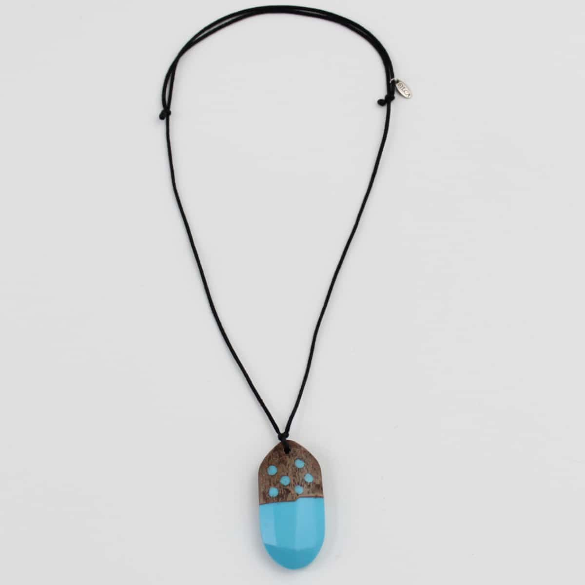 Blue Adjustable Geode-Inspired Pendant Necklace - Sylca Designs - Chunky Jewelry