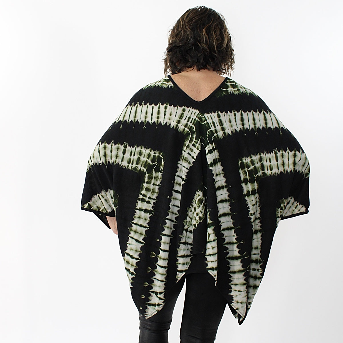 Green Tye Dye Striped Blouse - Sylca Designs - Chunky Jewelry