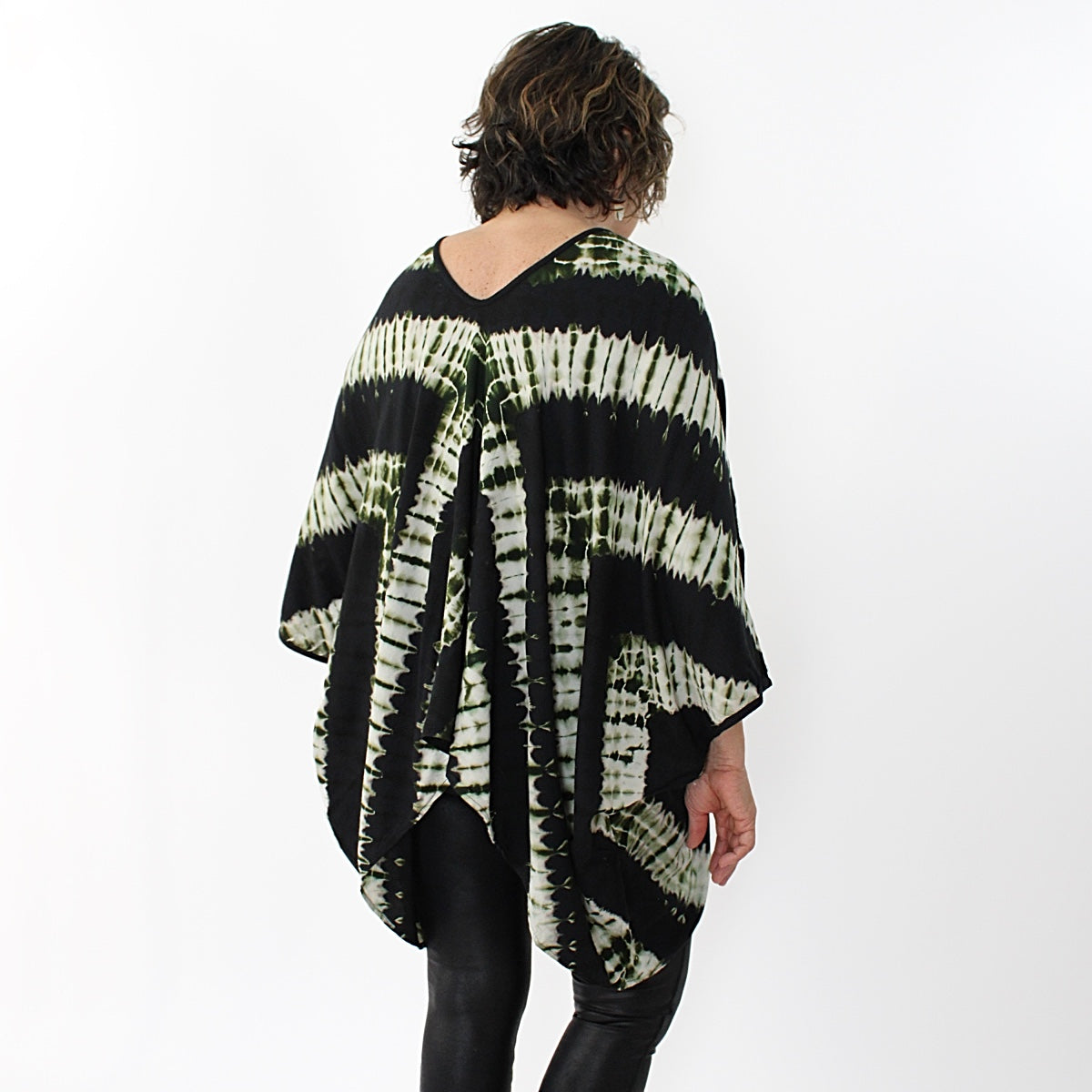 Green Tye Dye Striped Blouse