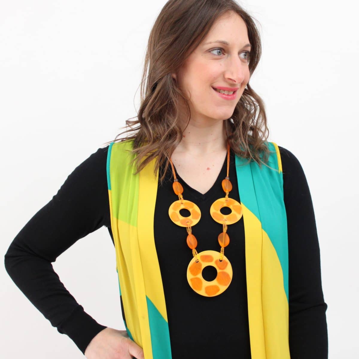 Hand Painted Merril Necklace - Sylca Designs - Chunky Jewelry