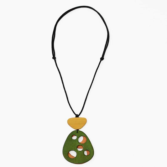 Green and Orange Ramona Pendant- - Sylca Designs - Chunky Jewelry