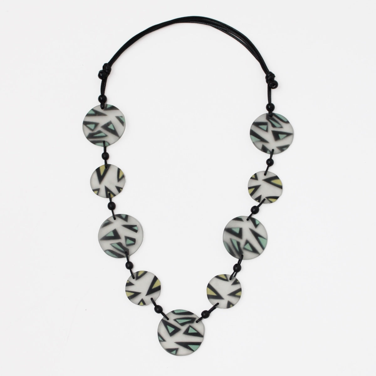 Frosted Yellow and Mint Resin Alyssa Necklace - Sylca Designs - Chunky Jewelry
