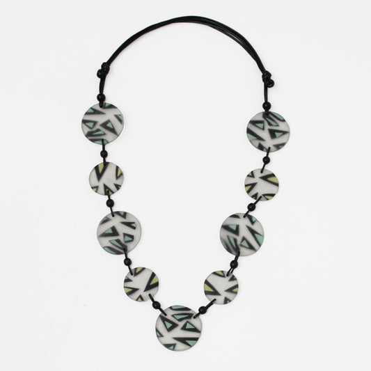 Frosted Yellow and Mint Resin Alyssa Necklace - Sylca Designs - Chunky Jewelry