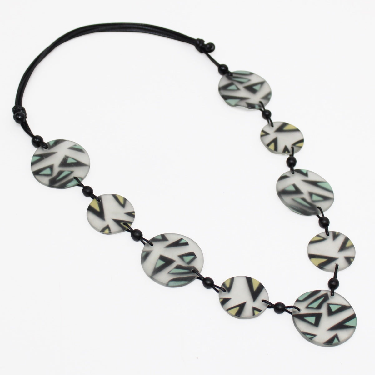 Frosted Yellow and Mint Resin Alyssa Necklace - Sylca Designs - Chunky Jewelry