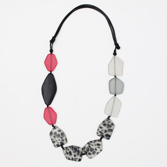 Frosted Geometric Resin Estelle Necklace - Sylca Designs - Chunky Jewelry