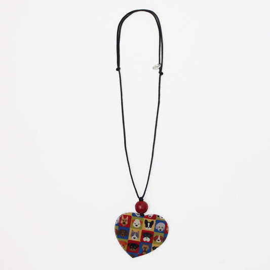 Dogs Heart Pendant Necklace - Sylca Designs - Chunky Jewelry