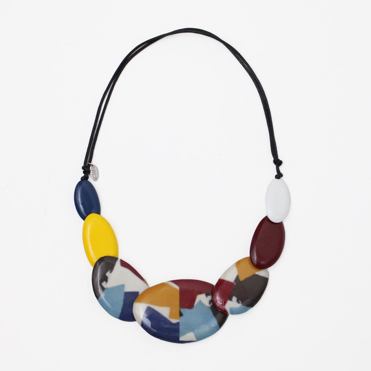 Blue and Yellow Fallon Necklace - Sylca Designs - Chunky Jewelry