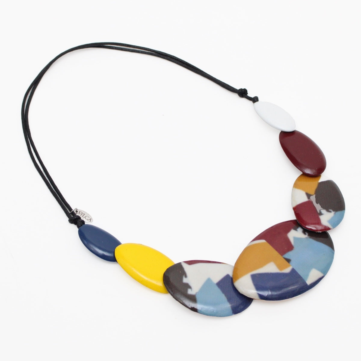 Blue and Yellow Fallon Necklace - Sylca Designs - Chunky Jewelry