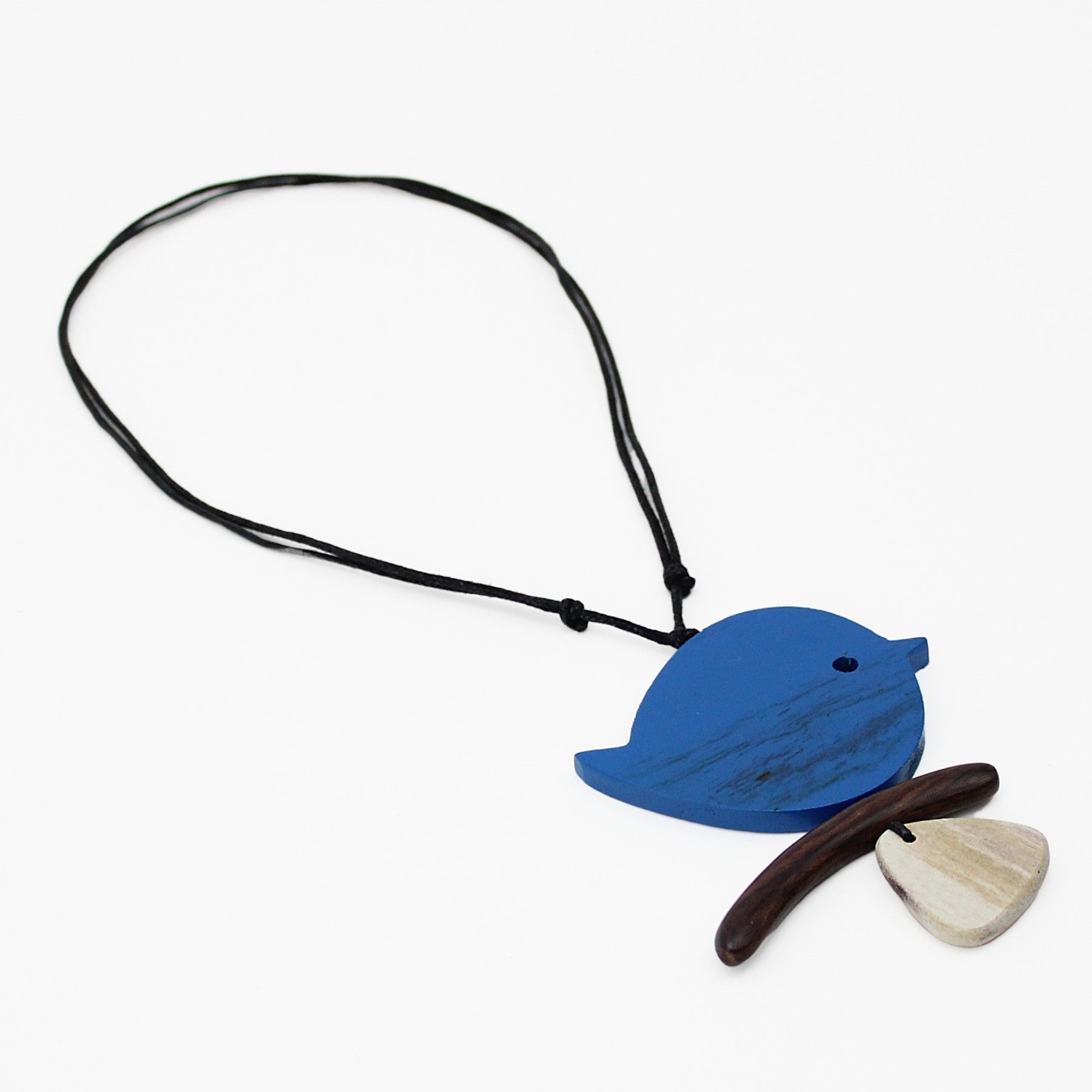 Blue Robin On A Branch Necklace - Sylca Designs - Chunky Jewelry