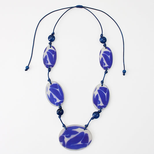 Blue Frosted Lori Necklace - Sylca Designs - Chunky Jewelry