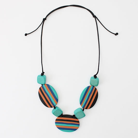 Multi Color Oval Darcy Necklace - Sylca Designs - Chunky Jewelry