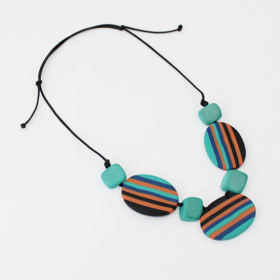 Multi Color Oval Darcy Necklace - Sylca Designs - Chunky Jewelry