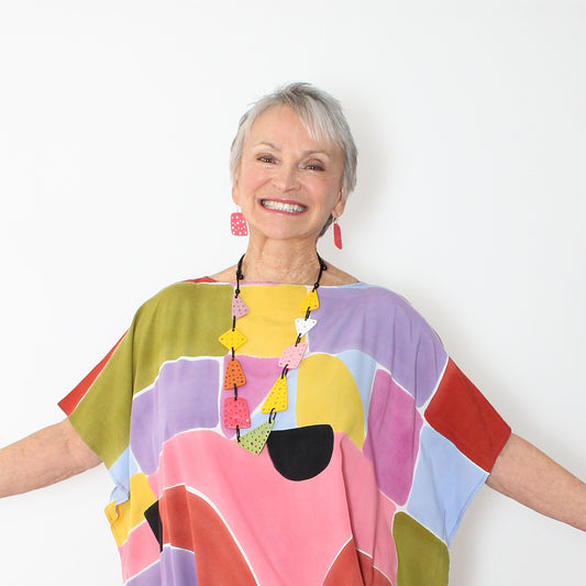 Multi Color Retro Tanya Necklace - Sylca Designs - Chunky Jewelry