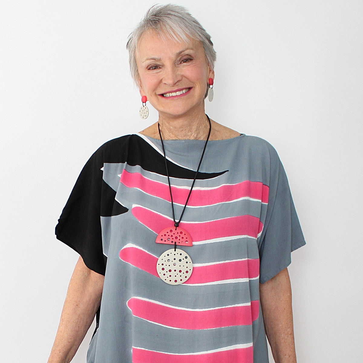 Coral Jocelyn Pendant Necklace - Sylca Designs - Chunky Jewelry