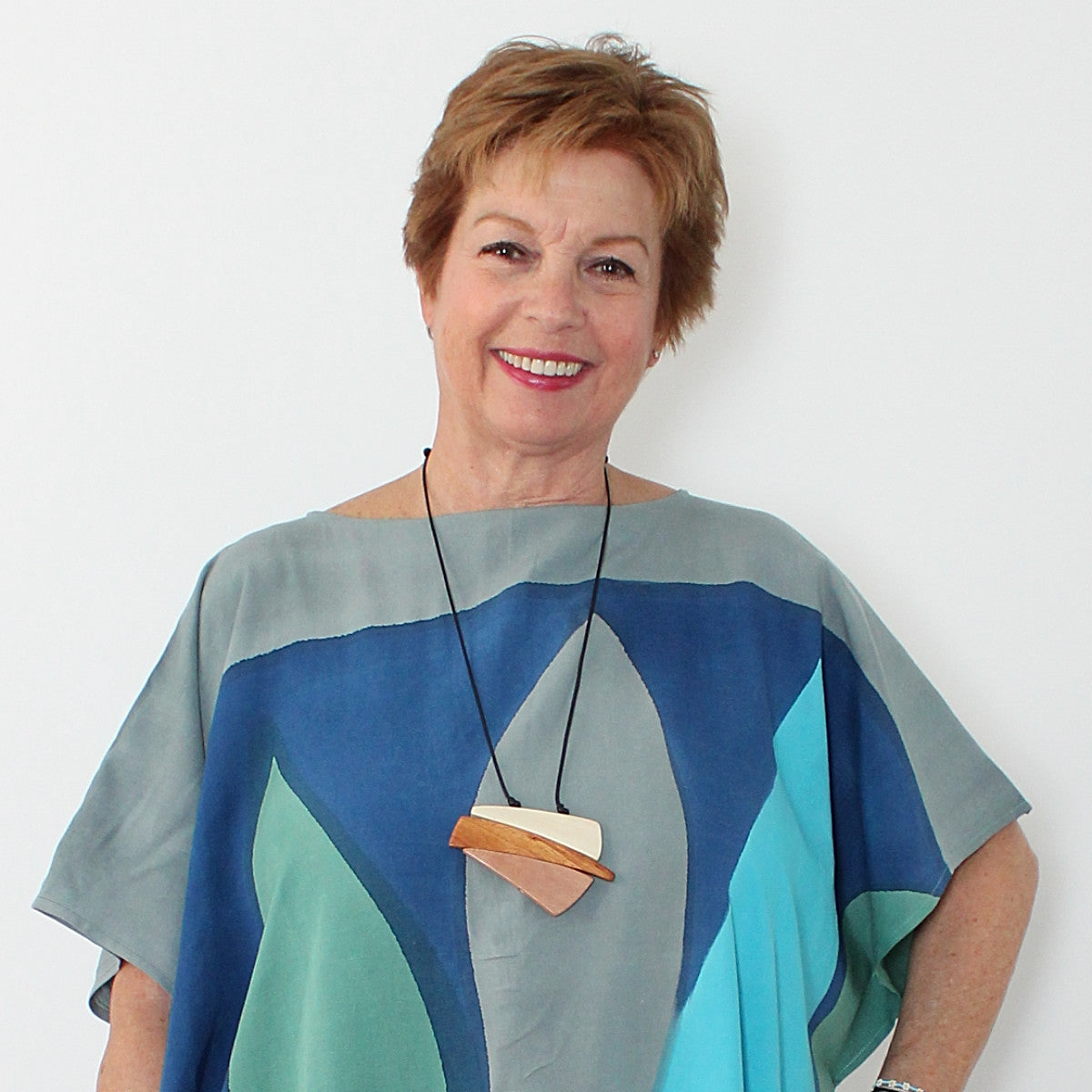 Geometric Wood Mary Pendant - Sylca Designs - Chunky Jewelry