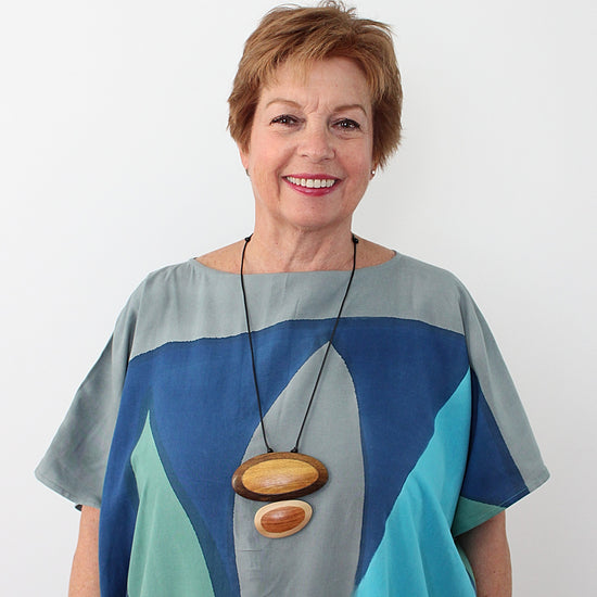 Duel Oval Wood Willa Pendant - Sylca Designs - Chunky Jewelry