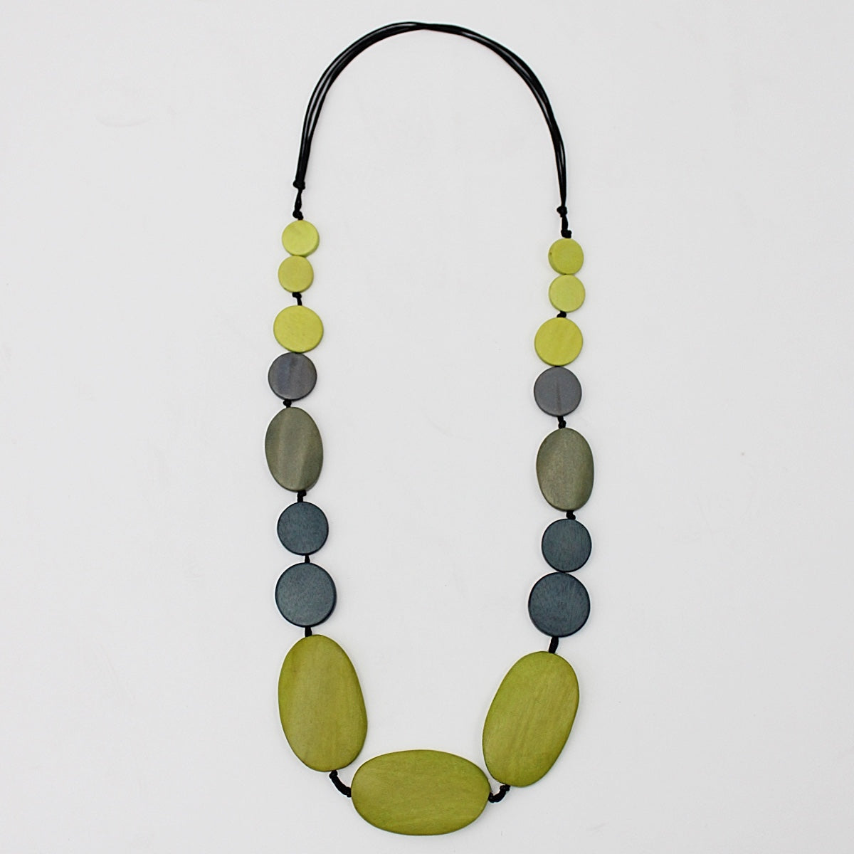 Lime and Gray Sybil Necklace - Sylca Designs - Chunky Jewelry
