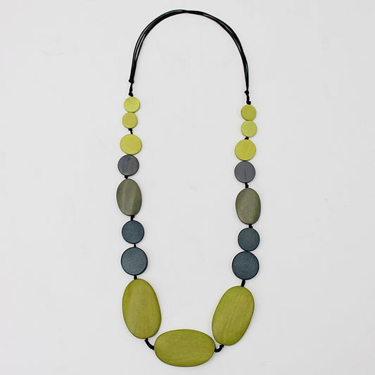 Lime and Gray Sybil Necklace - Sylca Designs - Chunky Jewelry