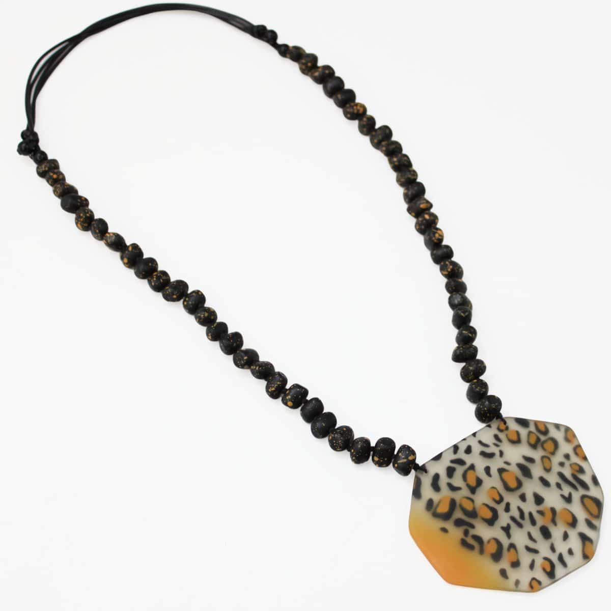 Mustard Cheetah Pendant Necklace - Sylca Designs - Chunky Jewelry