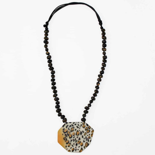 Mustard Cheetah Pendant Necklace - Sylca Designs - Chunky Jewelry