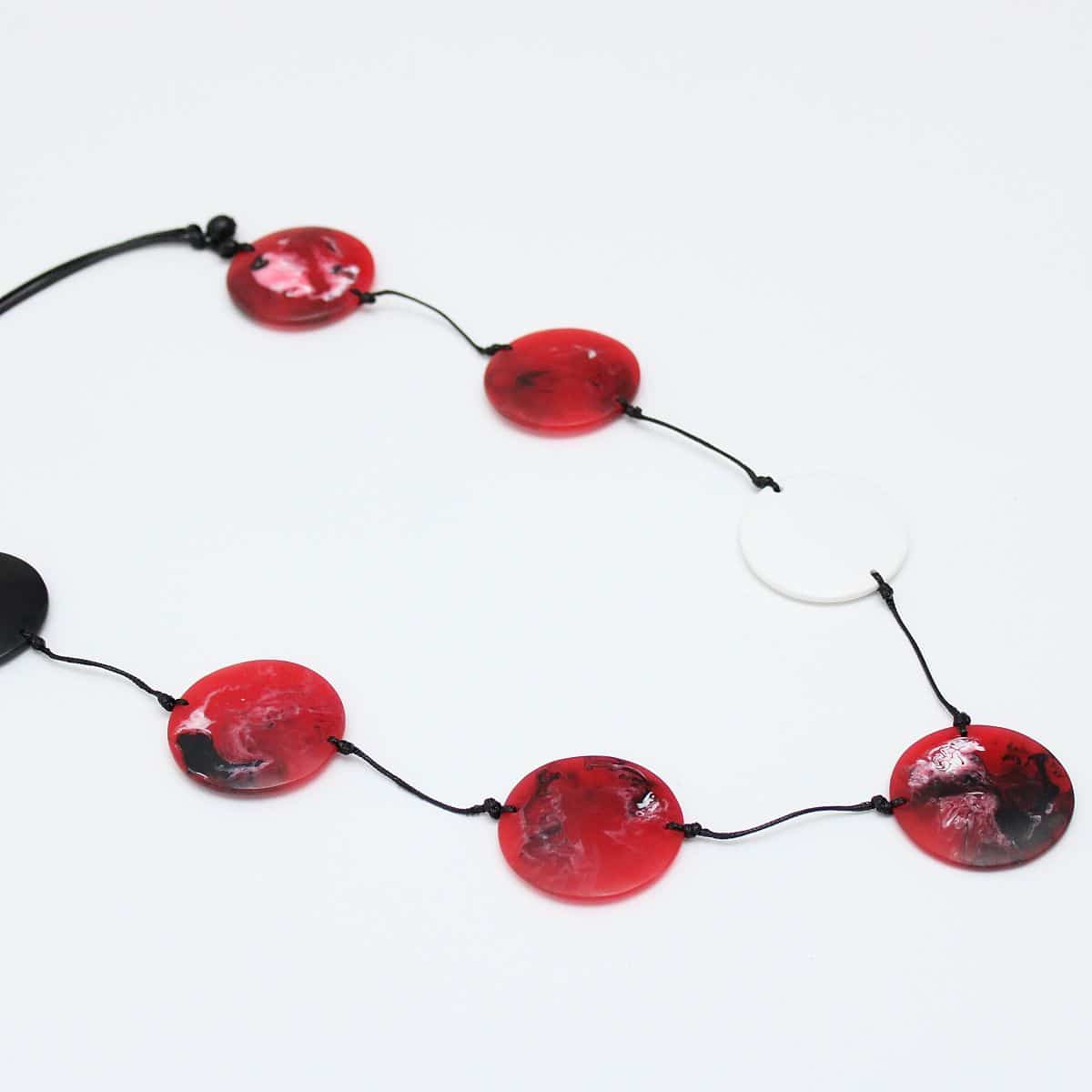 Red Marble Tori Necklace - Sylca Designs - Chunky Jewelry