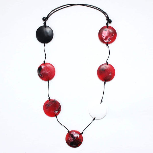 Red Marble Tori Necklace - Sylca Designs - Chunky Jewelry