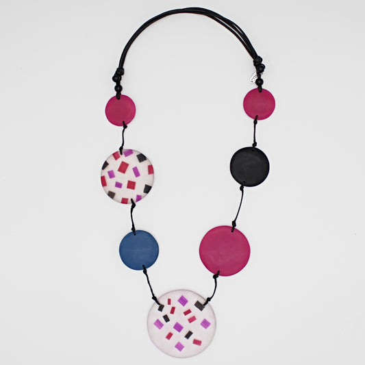 Pink and Blue Leighton Necklace - Sylca Designs - Chunky Jewelry
