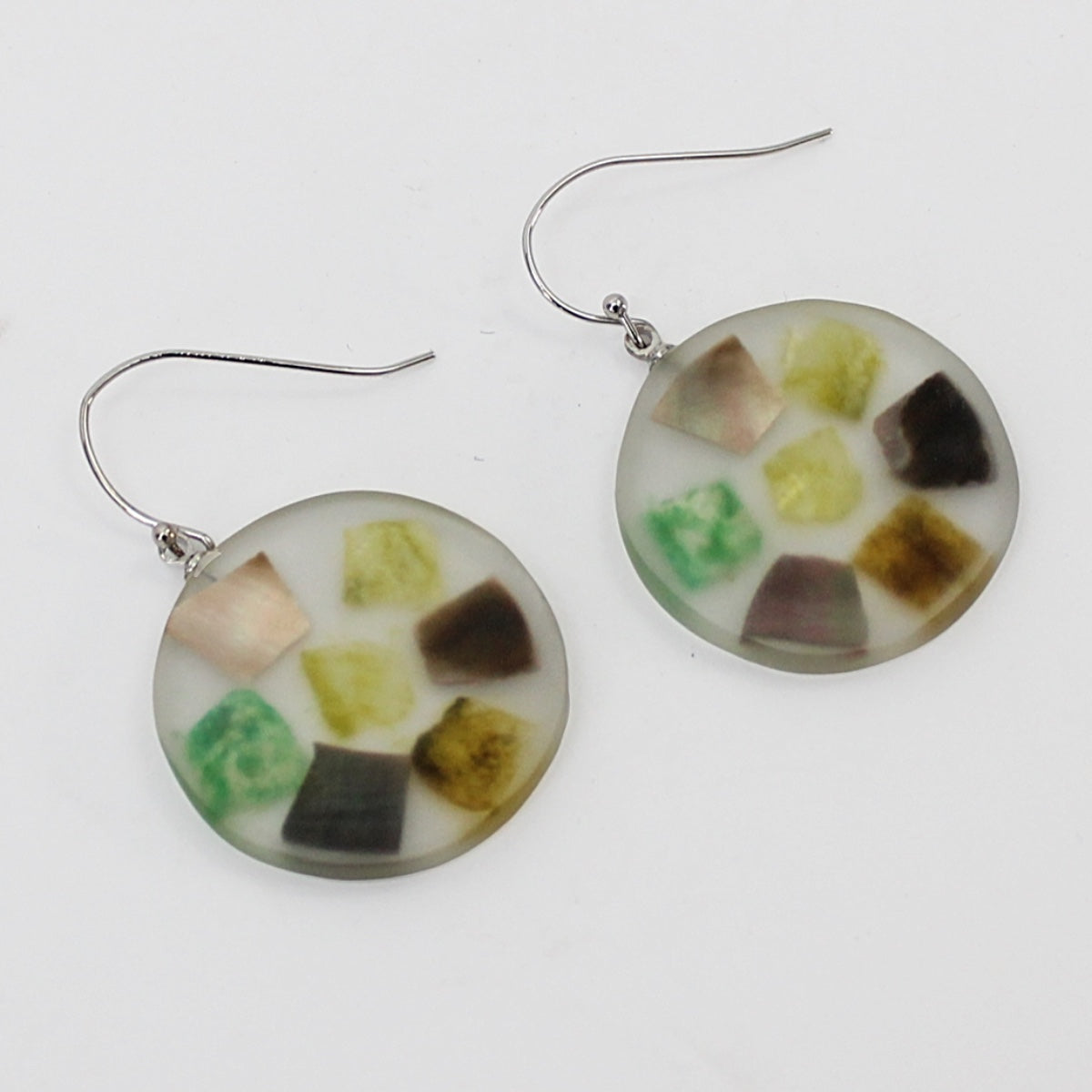 Green Shell Claudia Earrings - Sylca Designs - Chunky Jewelry