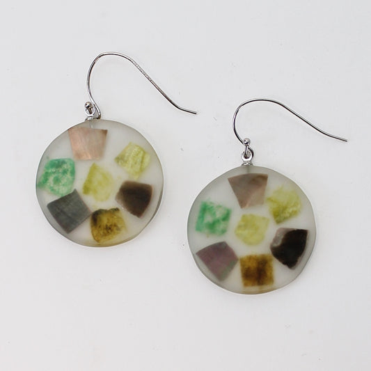 Green Shell Claudia Earrings - Sylca Designs - Chunky Jewelry