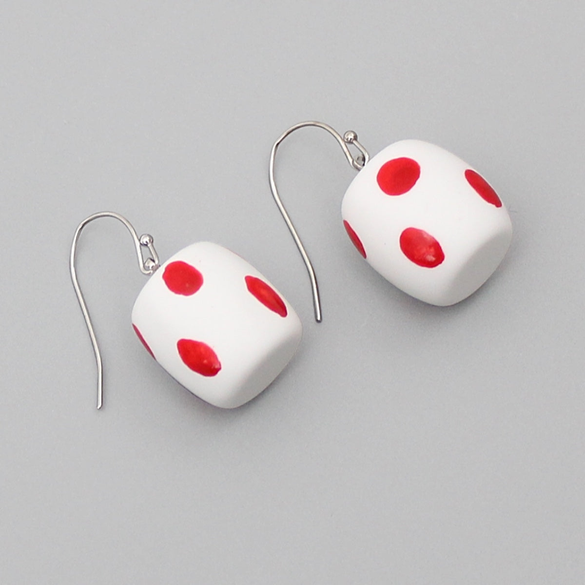 Red and White Lena Earrings - Sylca Designs - Chunky Jewelry