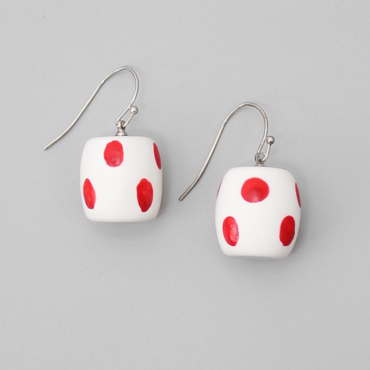 Red and White Lena Earrings - Sylca Designs - Chunky Jewelry