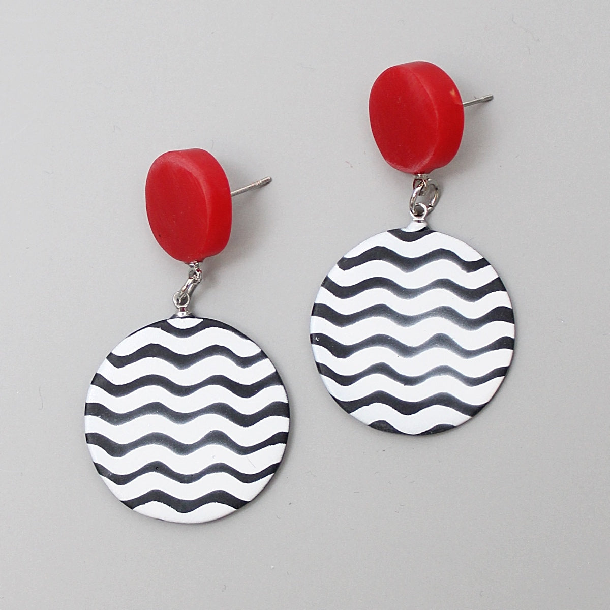 Red Lunetta Earrings