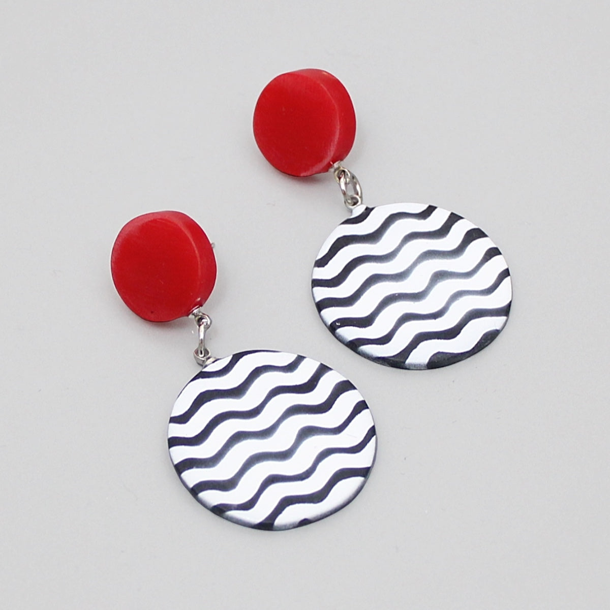 Red Lunetta Earrings