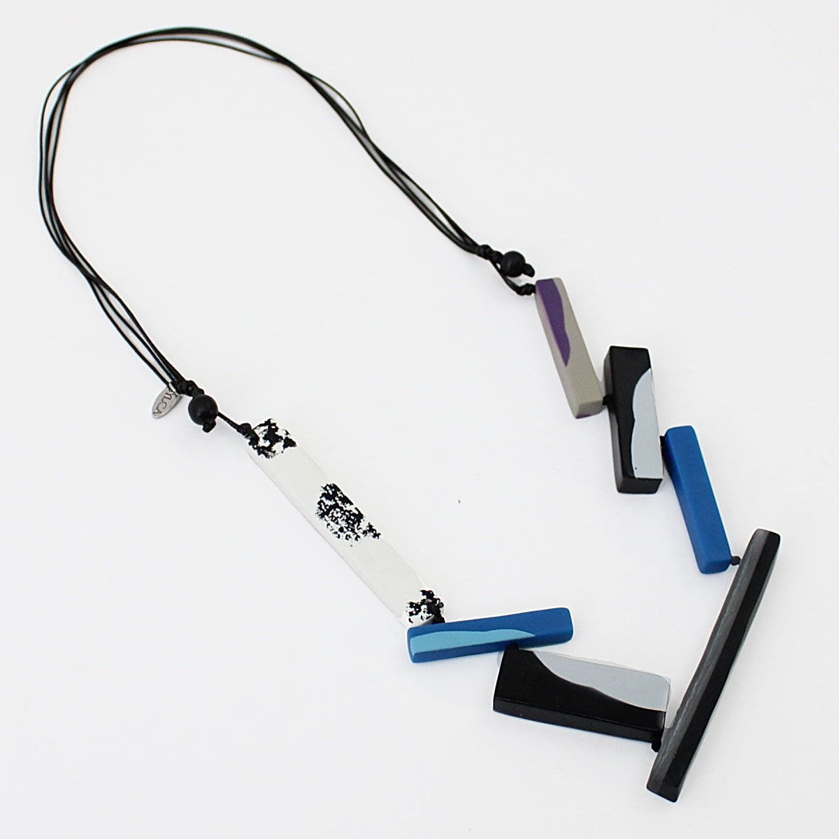 Blue Black and White Henley Necklace - Sylca Designs - Chunky Jewelry