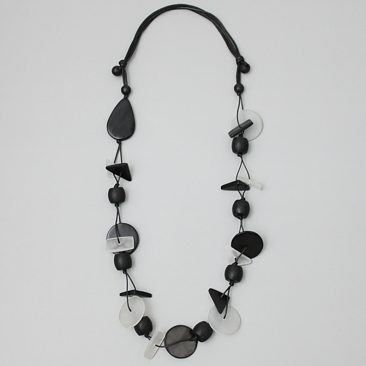 Black Geometric Trinity Necklace