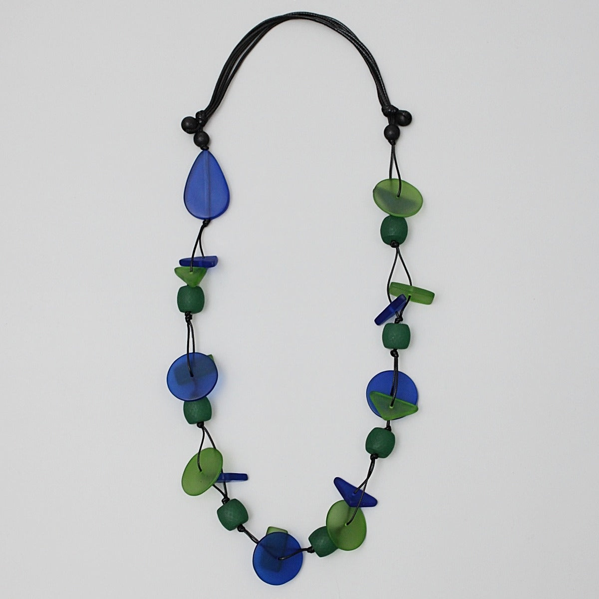 Green Geometric Trinity Necklace
