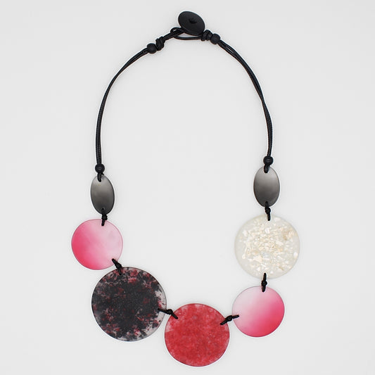 Red Shimmer Brooke Necklace - Sylca Designs - Chunky Jewelry