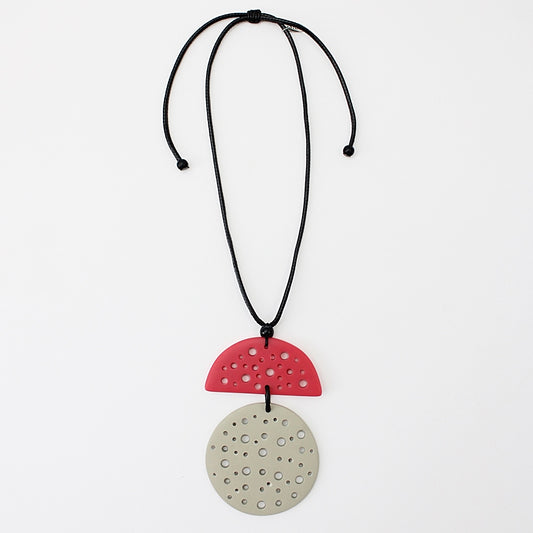 Coral Jocelyn Pendant Necklace - Sylca Designs - Chunky Jewelry