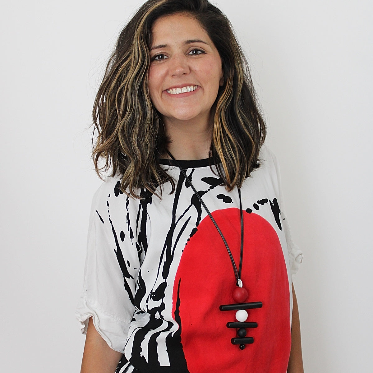 Red Bobbie Pendant Necklace