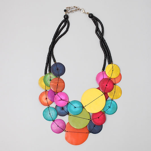 Multi Color Eclipse Necklace - Sylca Designs - Chunky Jewelry