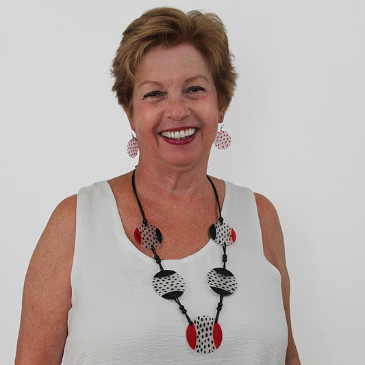 Red and Black Leanne Necklace - Sylca Designs - Chunky Jewelry