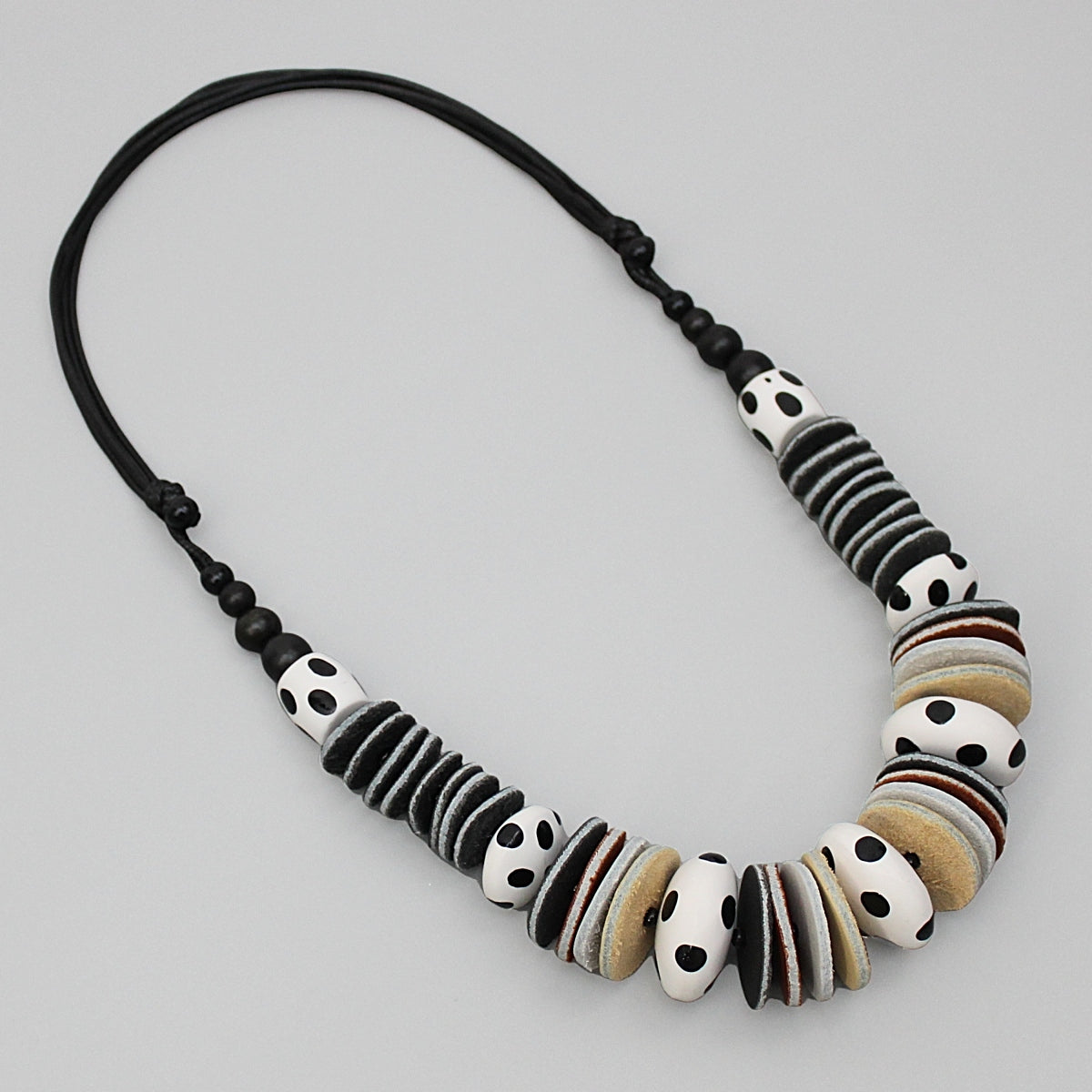 Black and White Polka Dot Jessica Necklace