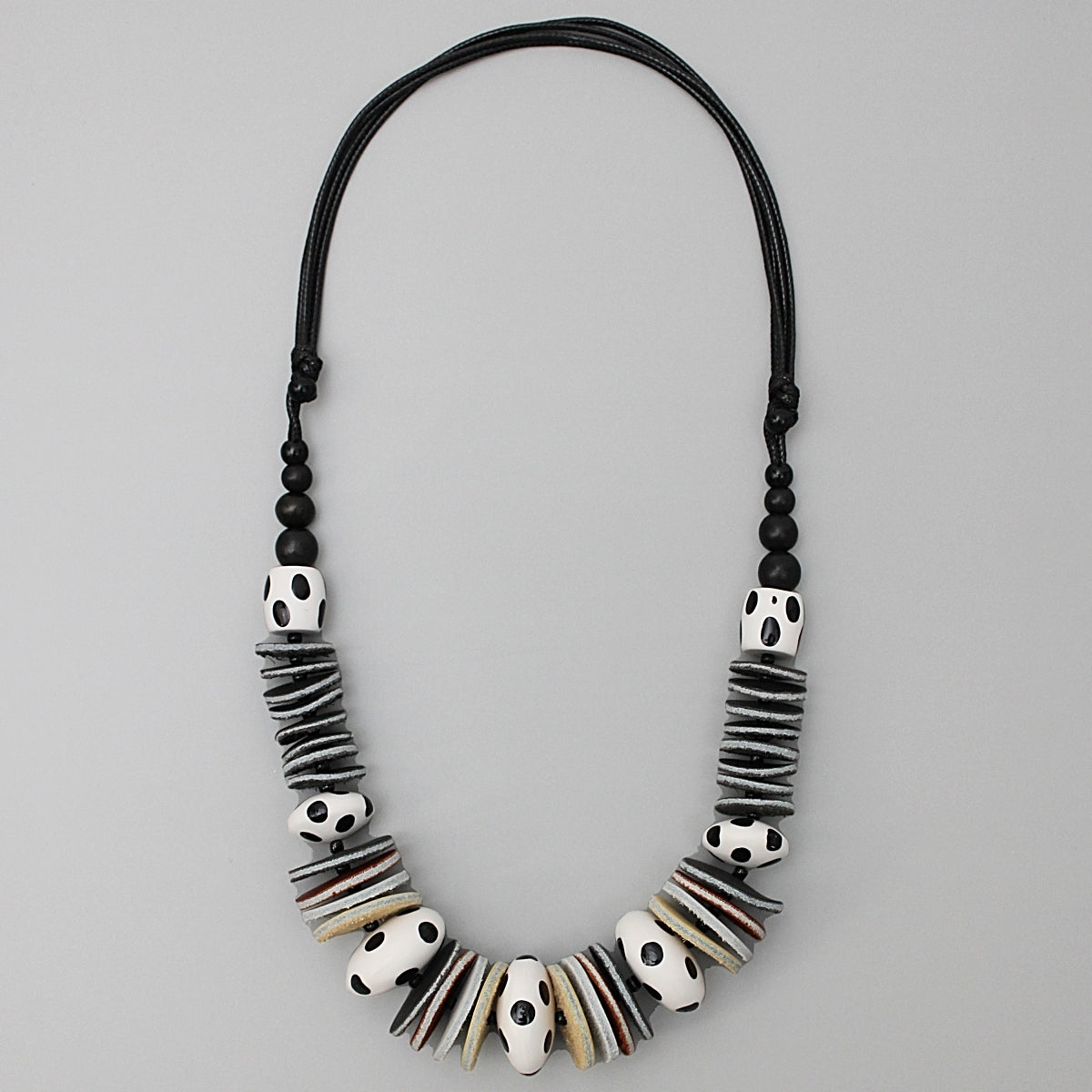 Black and White Polka Dot Jessica Necklace