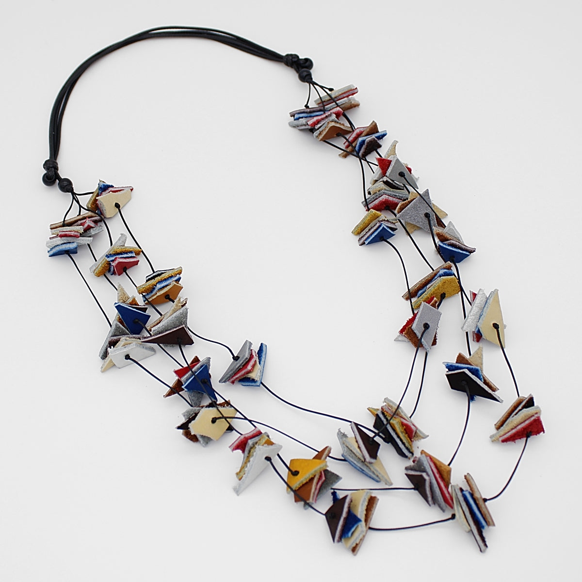 Multi Salise Four Strand Leather Necklace