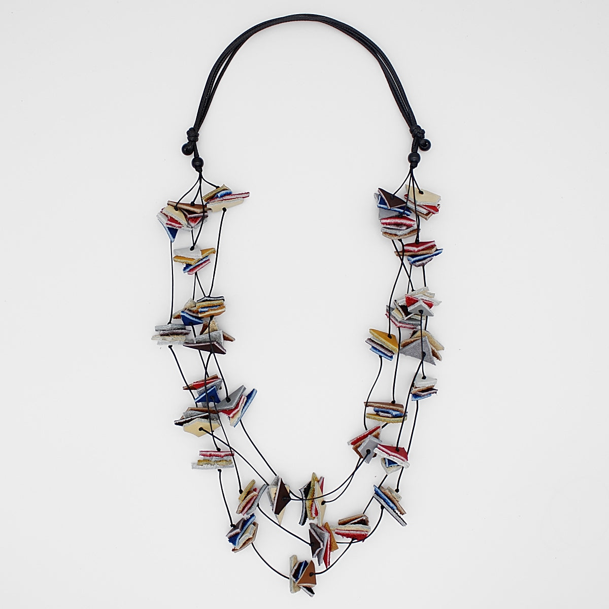 Multi Salise Four Strand Leather Necklace