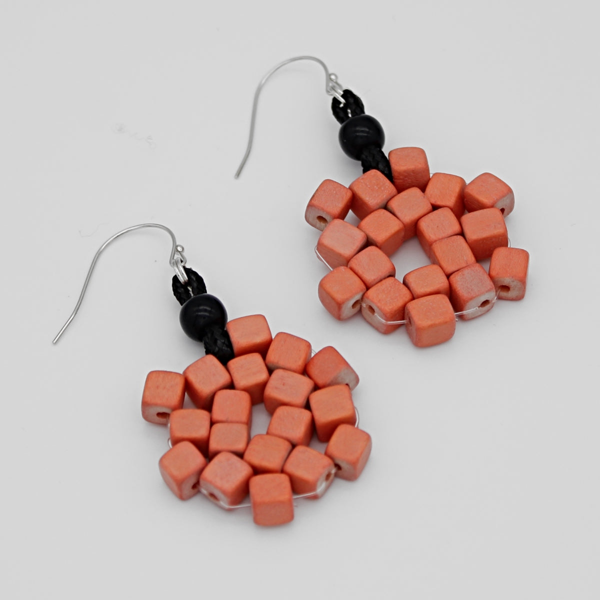 Peach Elyse Beaded Earrings