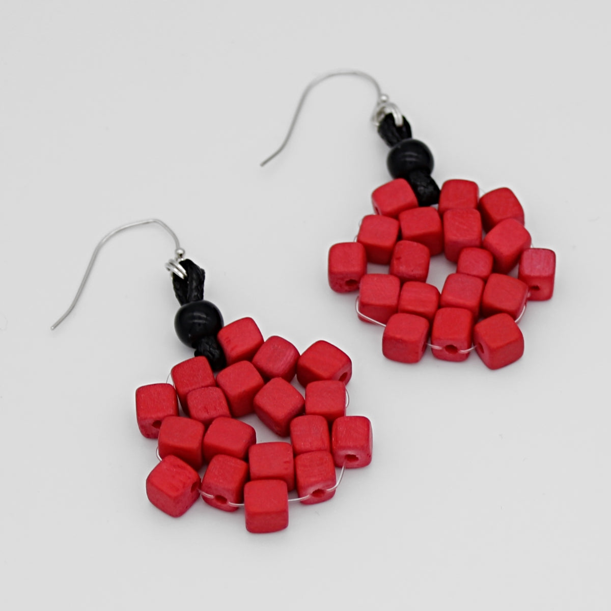 Red Elyse Beaded Earrings